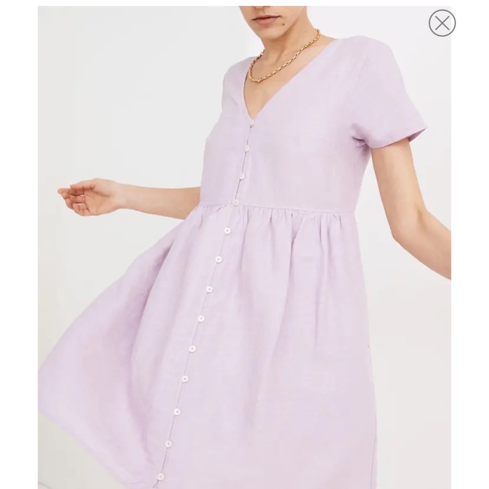 Madewell Pink Linen Button Dress Size S